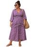 Maje 100% Polyester Floral Purple White Casual Dress Size XL - photo 3