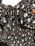 E&M Collection 100% Poly Chiffon Floral Black White Orange Long Sleeve Blouse Size S - photo 6