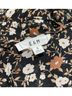 E&M Collection 100% Poly Chiffon Floral Black White Orange Long Sleeve Blouse Size S - photo 3