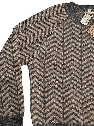 Hem & Thread Herringbone Crewneck Sweater Pullover Sweater (view 2)