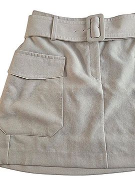 Express Neutral Belted Mini Skirt Faux Leather Skirt (view 2)