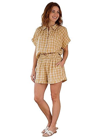 Cleobella Shorts Set Button-Down Shirt (view 1)