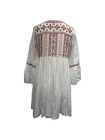 Melissa Odabash Melissa Odabash Natalia Embroidered Mini Dress in White Cotton (view 2)