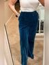 C. Wonder 100% Nylon 100% Polyester Solid Teal Velour Pants Size 6 - photo 5