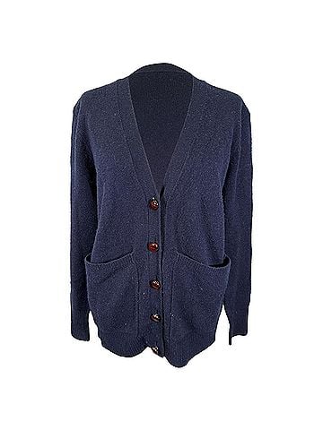 Joseph Joseph Buttoned Cardigan in Navy Blue Wool (view 1)