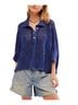Free People Blue Pullover Sweater Size L - photo 1