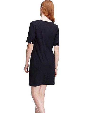Ann Taylor Split-Neck Shift Dress Casual Dress (view 2)