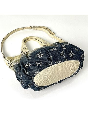 Céline Celine CELINE handbag, Paris Macadam pattern, 2-way, denim blue, beige, women's. (view 2)