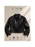 Unik Purple Rose Fringe Moto Leather Jacket - photo 10