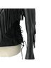 Unik Purple Rose Fringe Moto Leather Jacket - photo 12