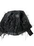 Unik Purple Rose Fringe Moto Leather Jacket - photo 5