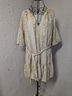 Oliphant 100% Cotton Stripes White Gold Casual Dress Size L - photo 4