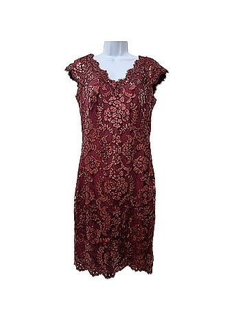Tadashi Shoji V-Neck Cap Sleeve Sequin Lace Mini Cocktail Dress (view 1)