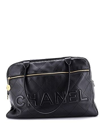 Chanel Logo Bowler Bag Stitched Calfskin Maxi (view 1)