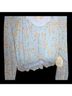 Altar'd State 100% Polyester Floral Blue Short Sleeve Blouse Size M - photo 3