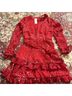 Mi ami 100% Polyester Floral Red Cocktail Dress Size XS - photo 5