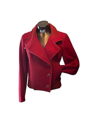 Kenneth Cole New York Bold Red Pea Coat Coat (view 2)