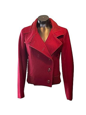 Kenneth Cole New York Bold Red Pea Coat Coat (view 1)