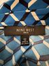 Nine West Print Blue White Cocktail Dress Size 12 - photo 3