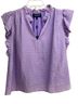 Lucchese Lavender Ruffle Sleeve V-Neck Camisole Tank Top - photo 1
