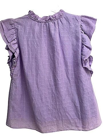Lucchese Lavender Ruffle Sleeve V-Neck Camisole Tank Top (view 2)