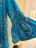 Dana Buchman Floral Blue Long Sleeve Blouse Size L - photo 3