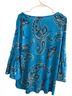 Dana Buchman Floral Blue Long Sleeve Blouse Size L - photo 2