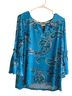 Dana Buchman Floral Blue Long Sleeve Blouse Size L - photo 1