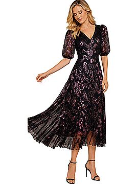 Rebecca Taylor Silk Metallic Cocktail Dress (view 1)