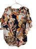Chico's 100% Polyester Floral Multi Color Short Sleeve Blouse Size 12 - photo 1