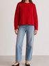 Mango 100% Acrylic Print Red Pullover Sweater Size S - photo 7