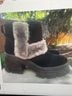 Ugg 100% Suede Black Brown Boots Size 8 1/2 - photo 3