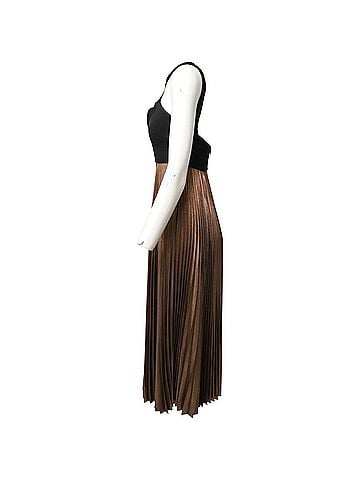 A.L.C. A.L.C Alba Pleated Evening Dress in Bronze/Black Polyester (view 2)