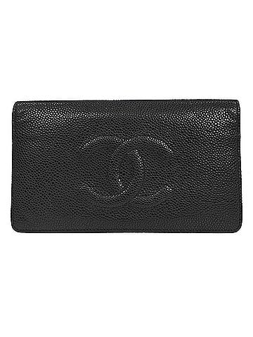 Chanel V Stitch Chevron Long Bifold Wallet Pink Chevron Black Calfskin Wallets Accessory (view 1)