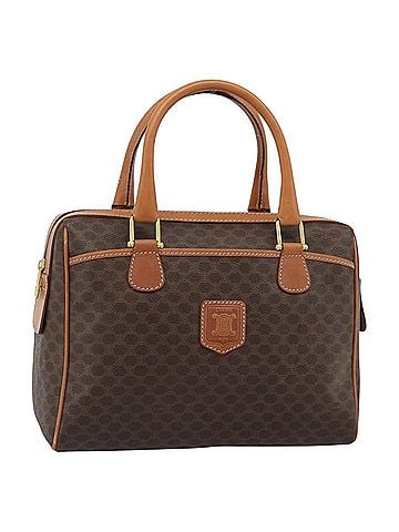 Céline Vintage Macadam Boston Canvas Brown Canvas Handbag (view 1)