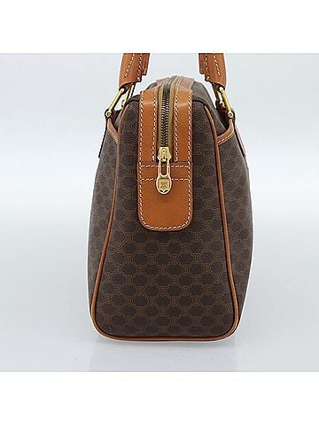Céline Vintage Macadam Boston Canvas Brown Canvas Handbag (view 2)