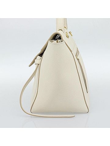 Céline Belt Textured Leather White Leather Handbag (view 2)