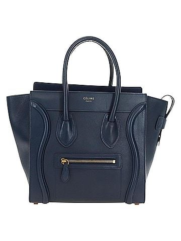 Céline Luggage Smooth Leather Navy Leather Tote Bag Bag (view 1)