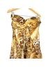 Cache 100% Silk Animal Print Gold Brown Tan Cocktail Dress Size 10 - photo 5