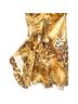 Cache 100% Silk Animal Print Gold Brown Tan Cocktail Dress Size 10 - photo 7