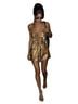 Cache 100% Silk Animal Print Gold Brown Tan Cocktail Dress Size 10 - photo 4