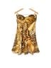 Cache 100% Silk Animal Print Gold Brown Tan Cocktail Dress Size 10 - photo 1
