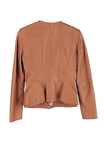 HUGO BOSS Hugo Boss Zip-Up Jacket wit Pockets in Brown Lamb Leather (view 2)