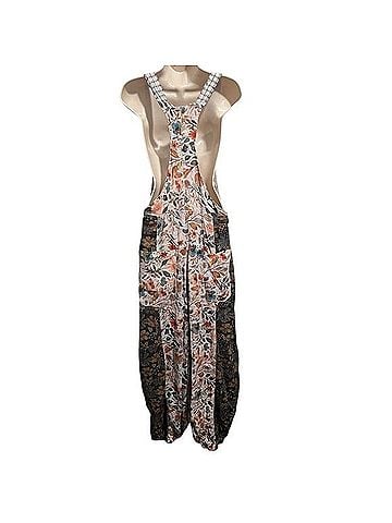 Pol Multi-Color Floral Jogger Fit Woven Overalls Overalls (view 2)