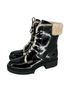 Coach 100% Patent Leather Black White Boots Size 8 1/2 - photo 1