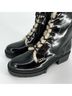 Coach 100% Patent Leather Black White Boots Size 8 1/2 - photo 5