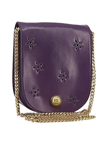 Céline Vintage Leather Purple Leather Shoulder Bag Bag (view 1)
