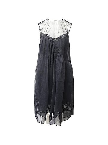 Simone Rocha Simone Rocha Overlay Mesh Baby Doll Dress in Black Silk (view 1)