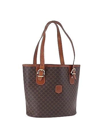 Céline Vintage Macadam Canvas Brown Canvas Handbag (view 1)