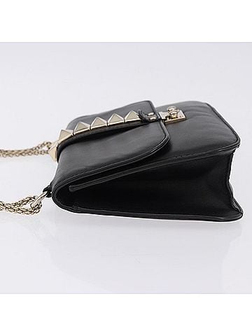 Valentino Garavani Glam Lock Leather Black Leather Shoulder Bag Bag (view 2)